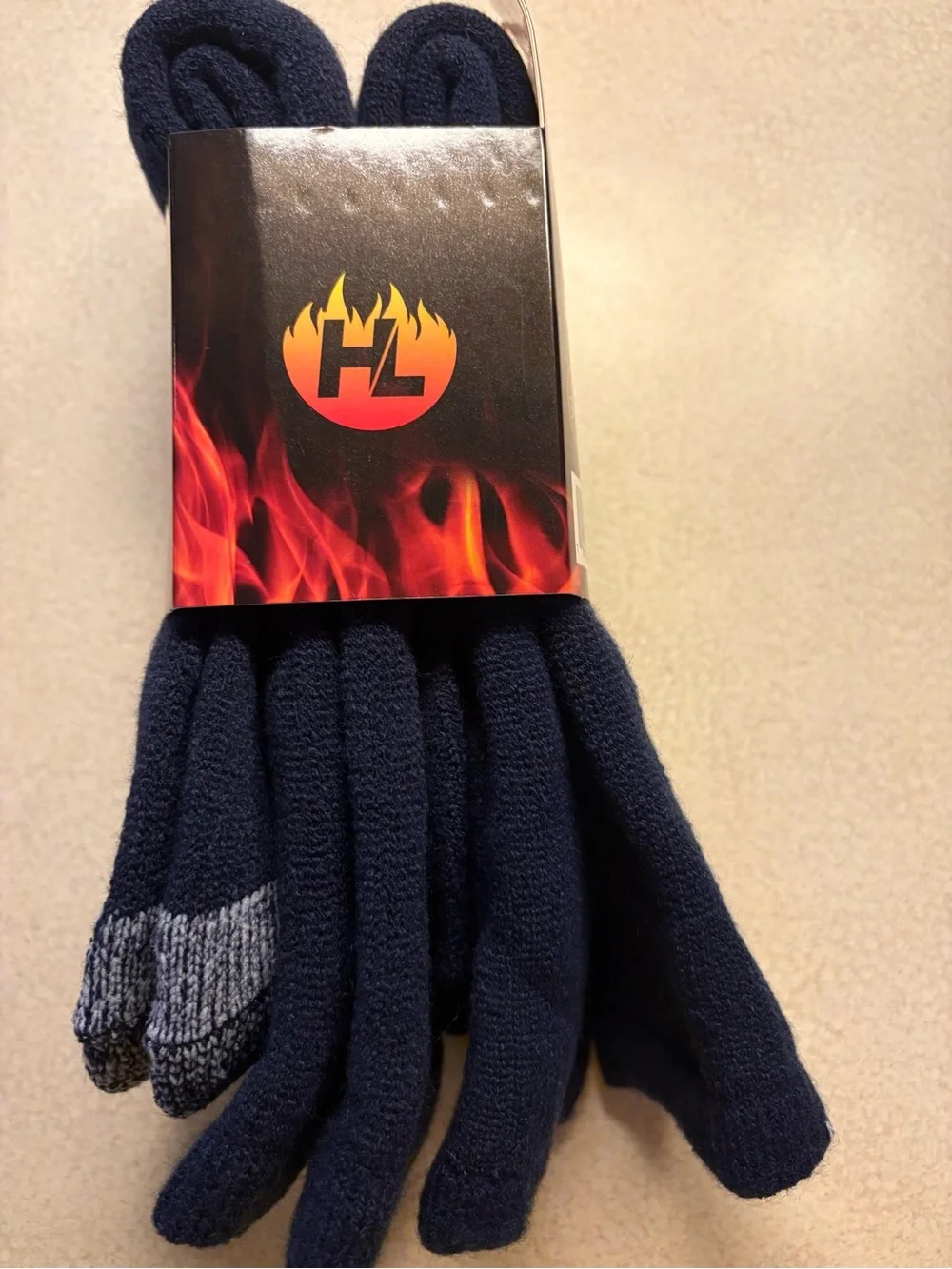 Men’s Heat Logic 2-Pack Cushioned Boot Socks - Navy & Heather Gray